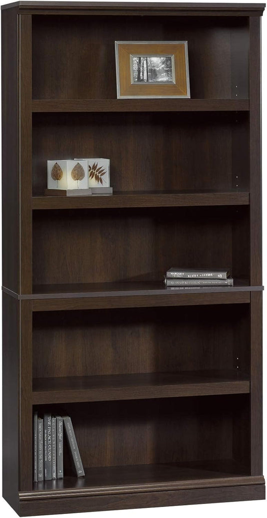 5-Shelf Bookcase/ Book Shelf, L: 35.28" X W: 13.23" X H: 69.76", Cinnamon Cherry Finish-0