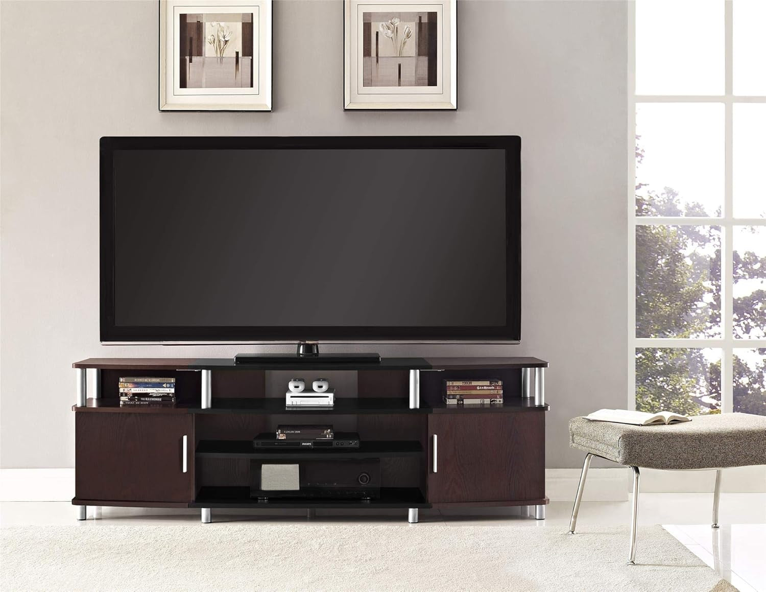 Carson TV Stand for Tvs up to 70", Cherry-2