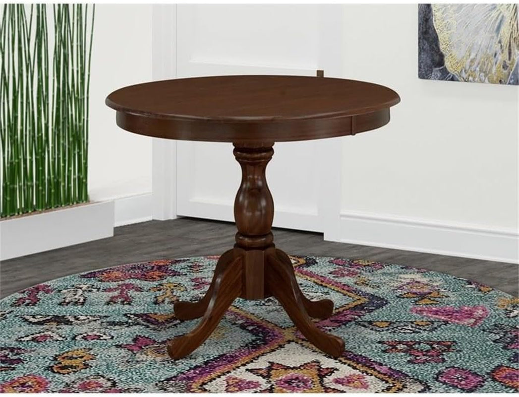 Antique Dining Room Table - a round Kitchen Table Top with Pedestal Base, 36X36 Inch, Mahogany-1
