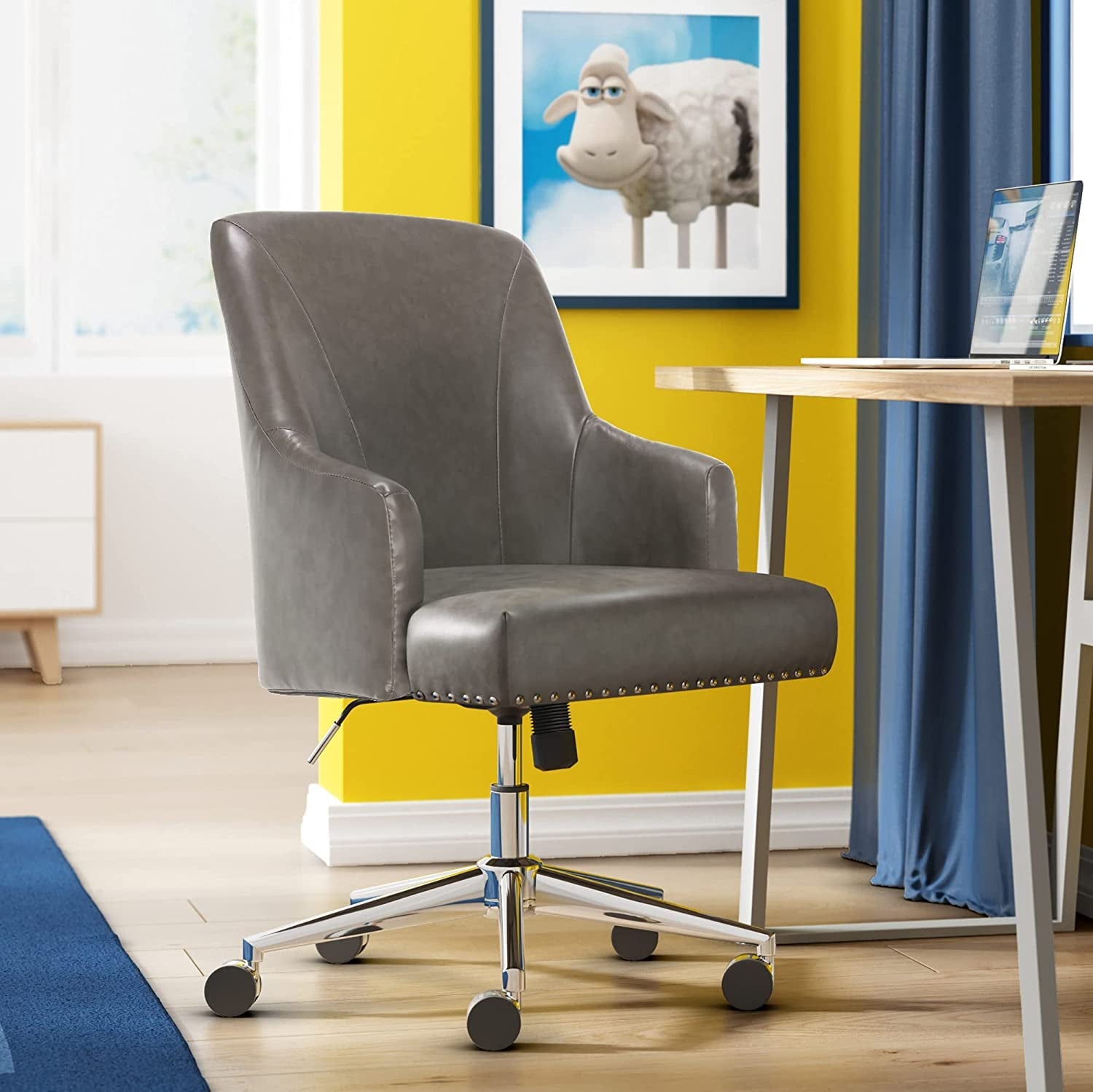 Memory Foam Office Chair with Adjustable Height-1