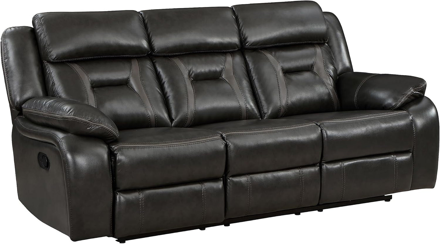 Recliner Living Room Set, Wall Hugger Manual Recliner Sofas, Couches for Living Room, Home Theater Seating, Includes Reclining Sofa and Loveseat, 2-Piece Couch Set, Gray-4