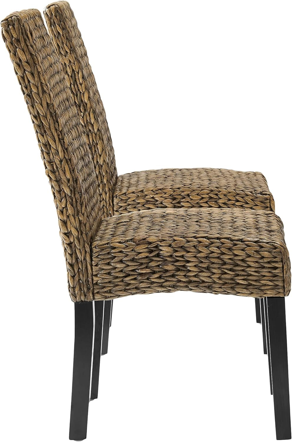 Edgewater Handwoven Natural Fiber Rattan Dining Chairs Set of 2, Seagrass-3
