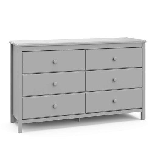 Pebble Gray 6 Drawer Double Dresser Nursery-0