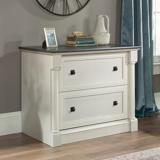 Palladia 2 Drawer File Cabinet, Lateral Filing Cabinets for Home Office, Hanging File Folders Organizer, Interlocking Drawers, in Glacier Oak Finish-1