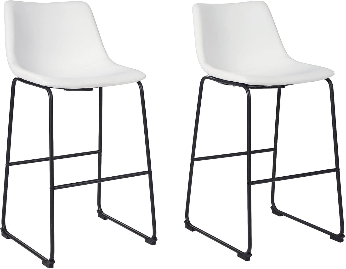 Centiar Urban Industrial 28.75" Pub Height Bucket Seat Barstool, 2 Count, White-0