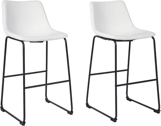 Centiar Urban Industrial 28.75" Pub Height Bucket Seat Barstool, 2 Count, White-0
