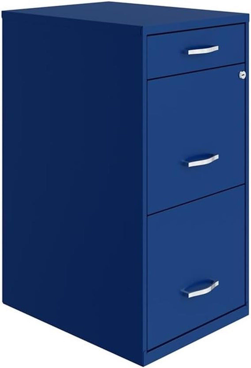 Space Solutions 18In Deep 3 Drawer Metal Organizer File Cabinet Blue, Letter Size, Fully Assembled-2