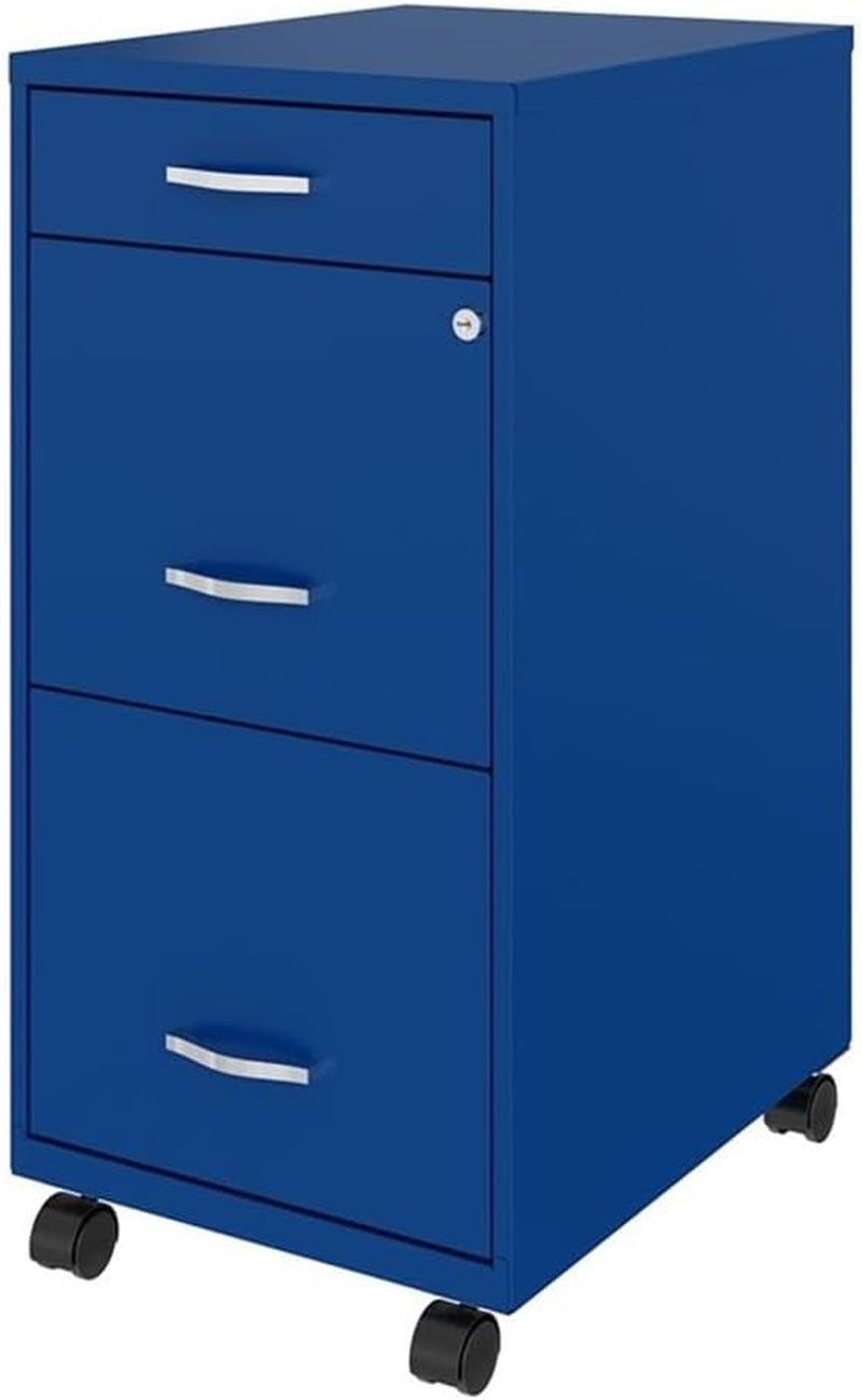3 Drawers 29.52" Vertical Blue Metal Filing Cabinet-3
