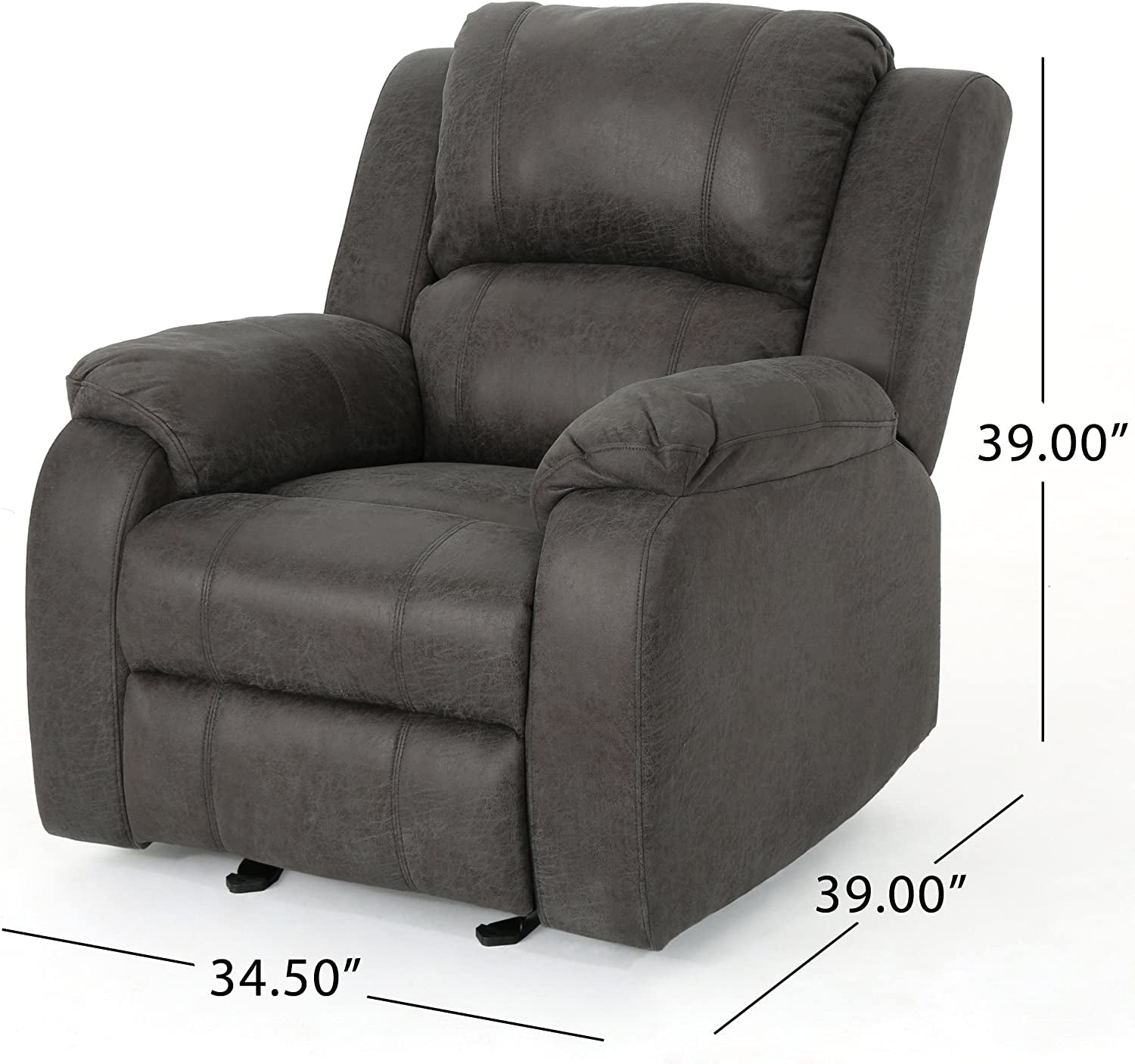 Michelle Gliding Recliner in Slate and Black-2