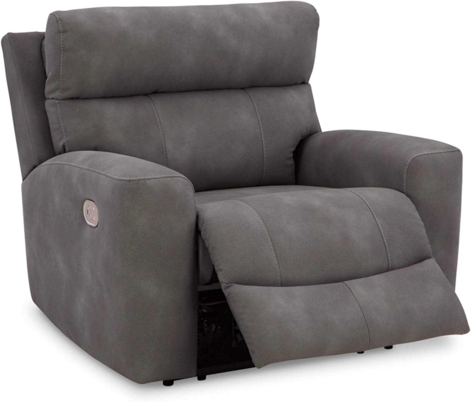 Next-Gen Durapella Contemporary Faux Leather Wall Hugger Power Recliner with Adjustable Headrest and USB Ports, Dark Brown-3