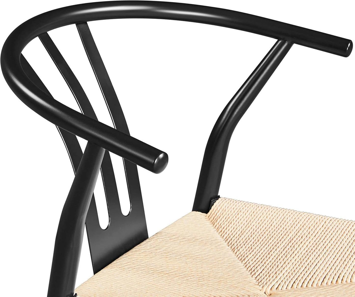 Black Rattan Weave Dining Chairs (Set of 2)-4