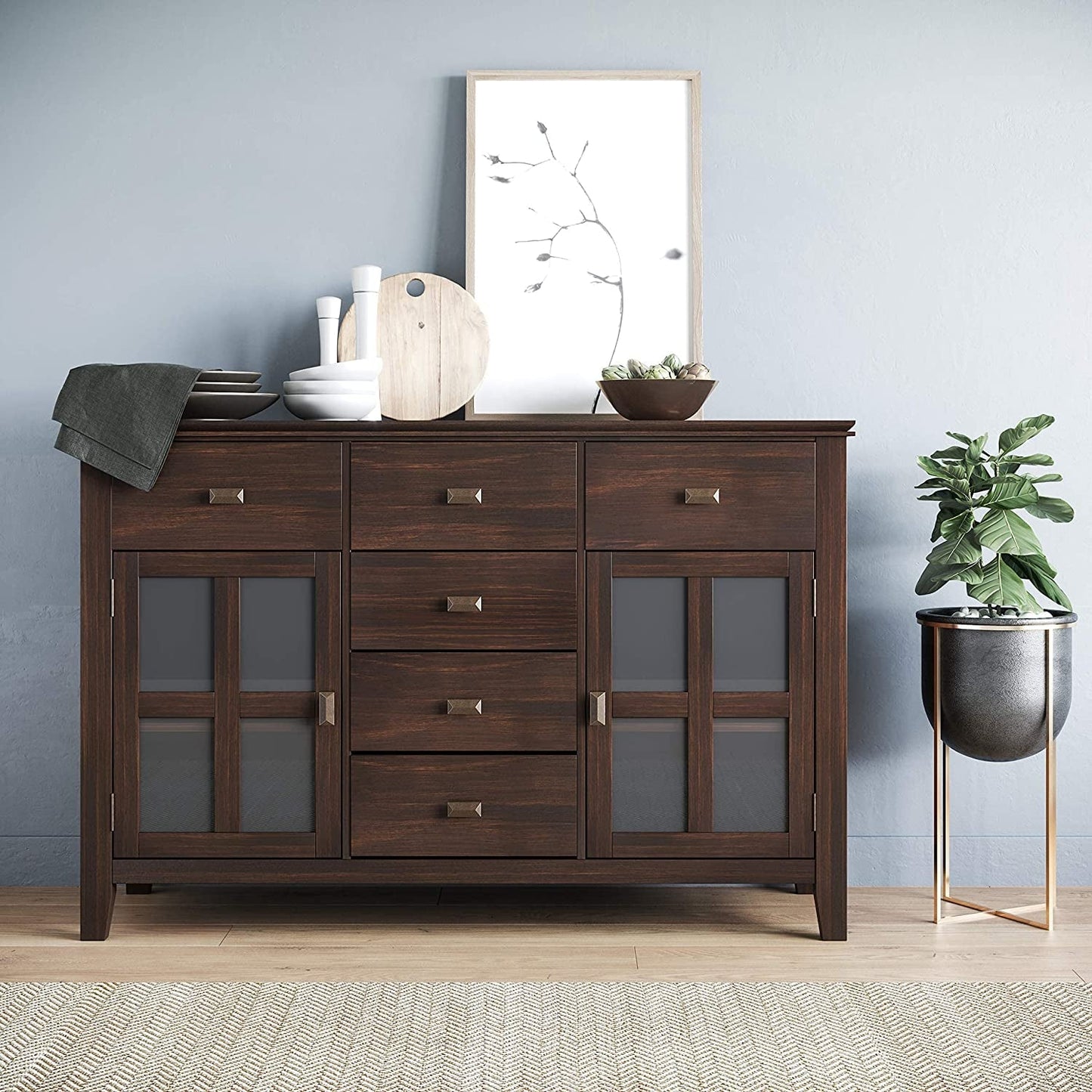 Artisan Chestnut Brown Contemporary Sideboard-0