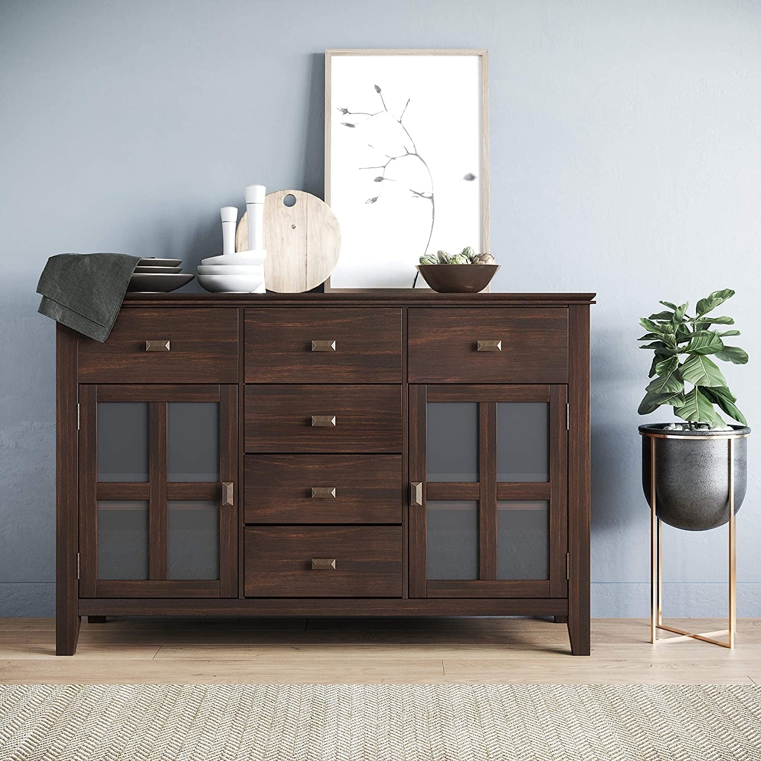 Artisan Chestnut Brown Contemporary Sideboard-0