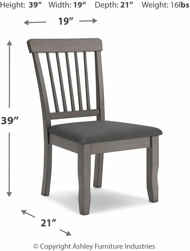 Shullden Casual Dining Room Side Chair with Spindle Back, 2 Count, Gray-2