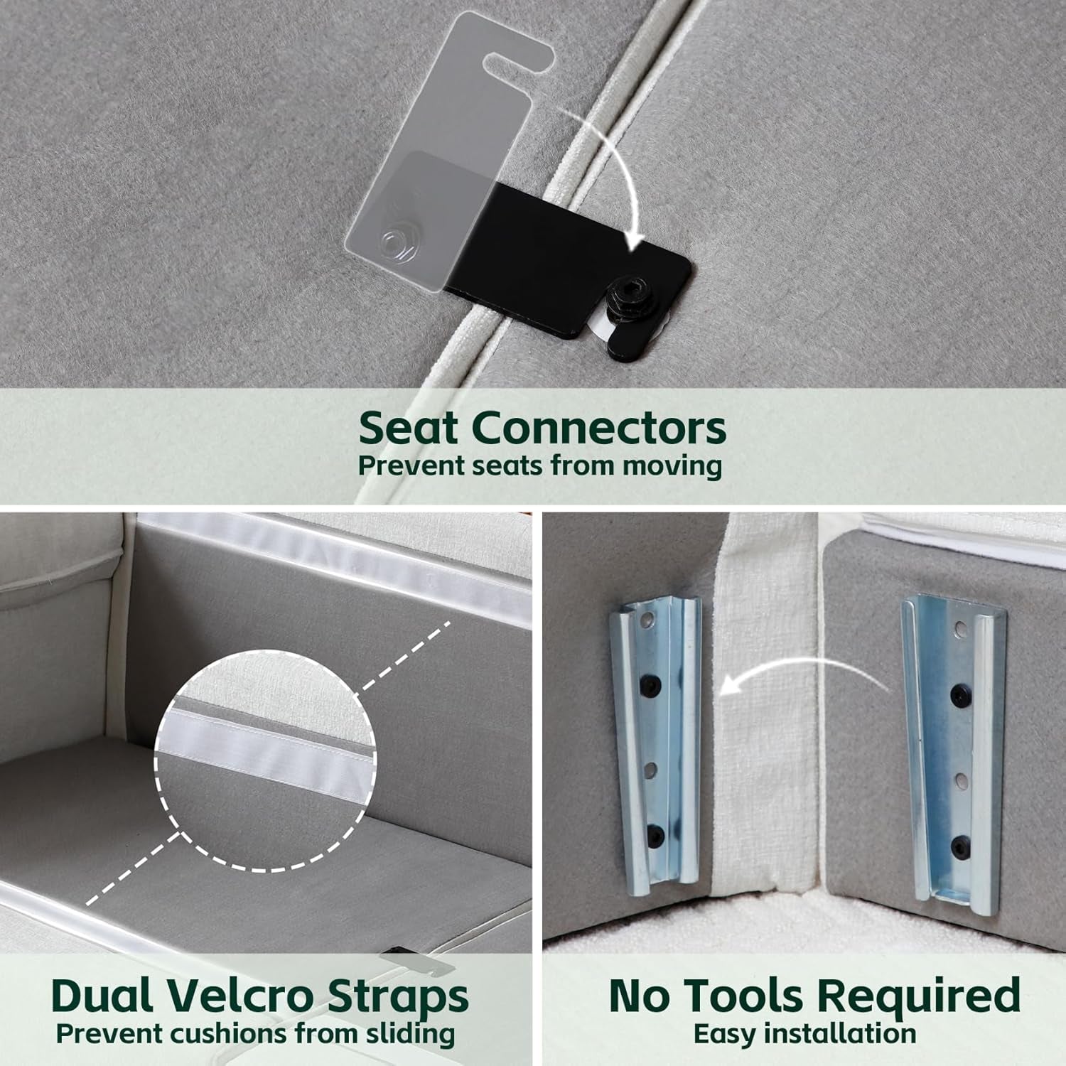 Beige White 157" U-Shape Modular Cloud Couch Set-2