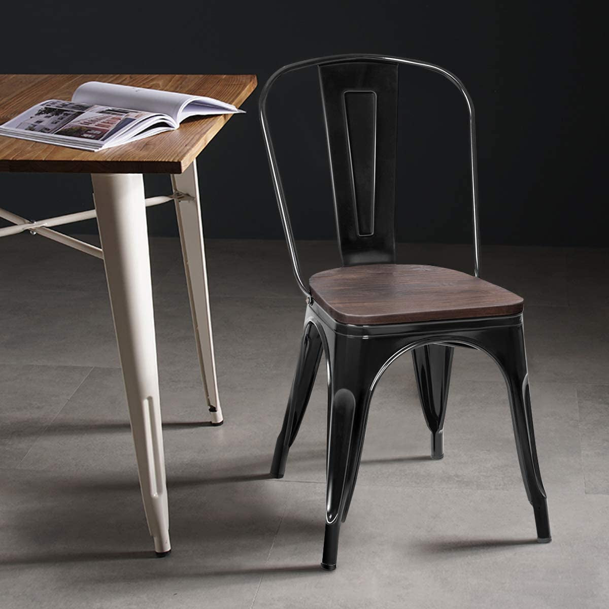 Industrial Stackable Metal Stools, Set of 4-0