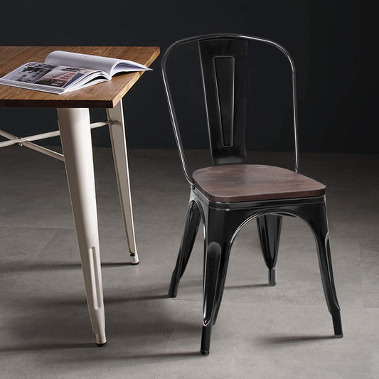 Industrial Stackable Metal Stools, Set of 4-0