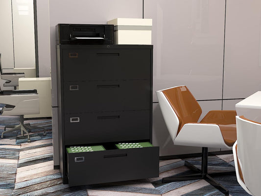 Lockable 4-Drawer Lateral File Cabinet for Office/Home-1