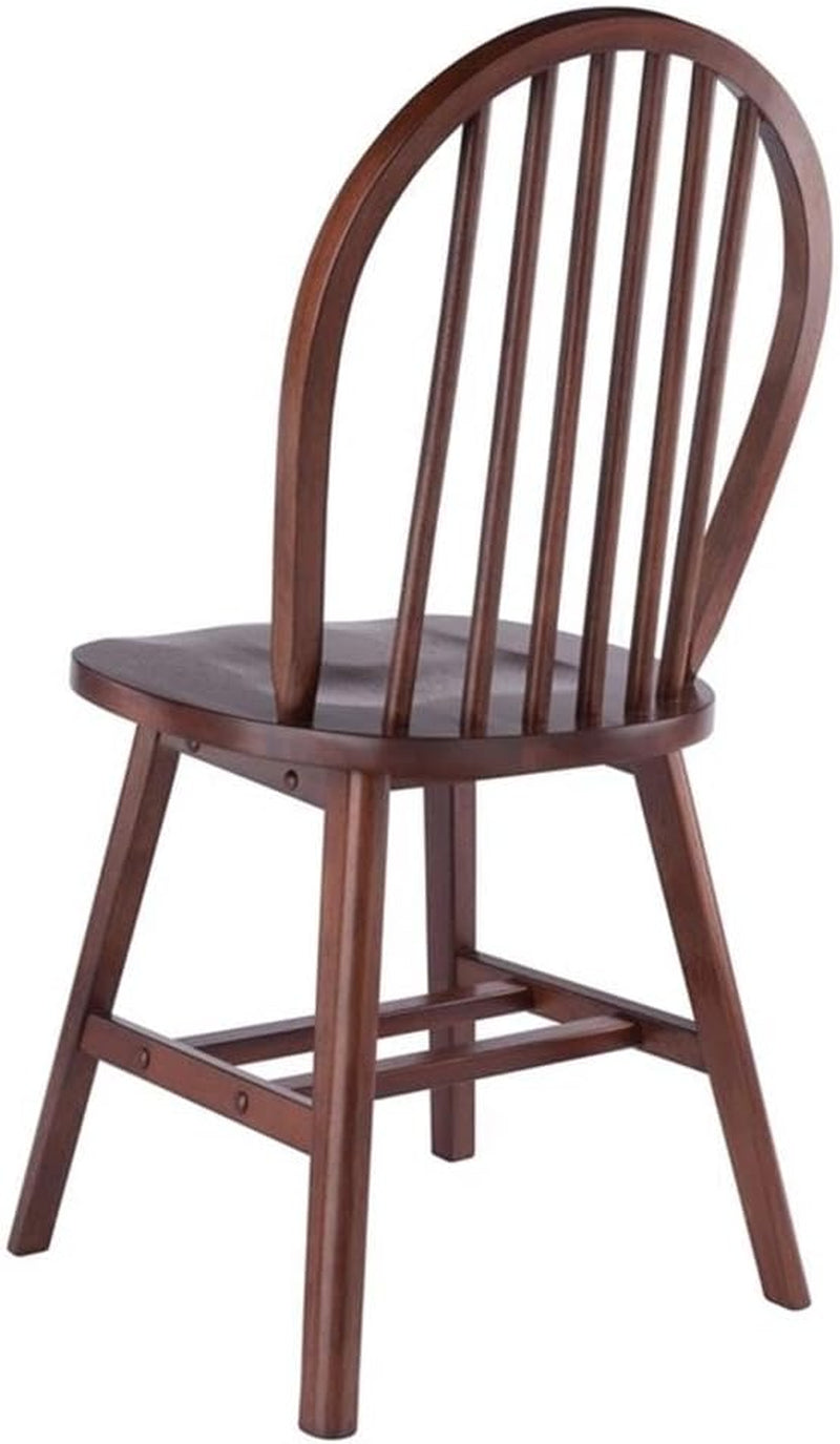 Windsor 2-Piece Chair Set, Solid Wood, Walnut Finish-3