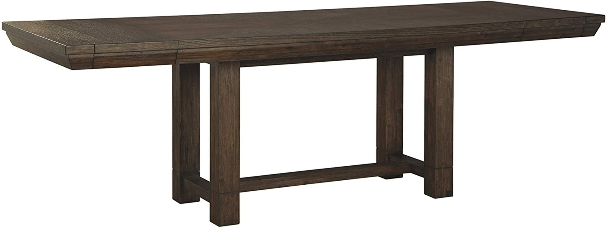 Dellbeck Casual Rectangular Dining Extension Table, Seats up to 8, Dark Brown-0