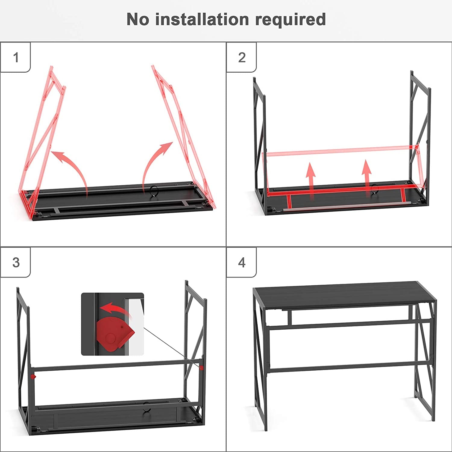 No Assembly Folding Desk for Small Spaces-3
