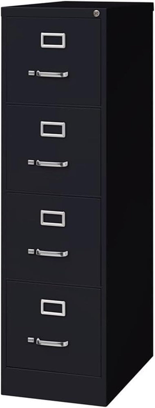4 Drawers 52" Vertical Black Metal Filing Cabinet Lockable Pre-Assembled Stationary Letter Size for Home, Office-0