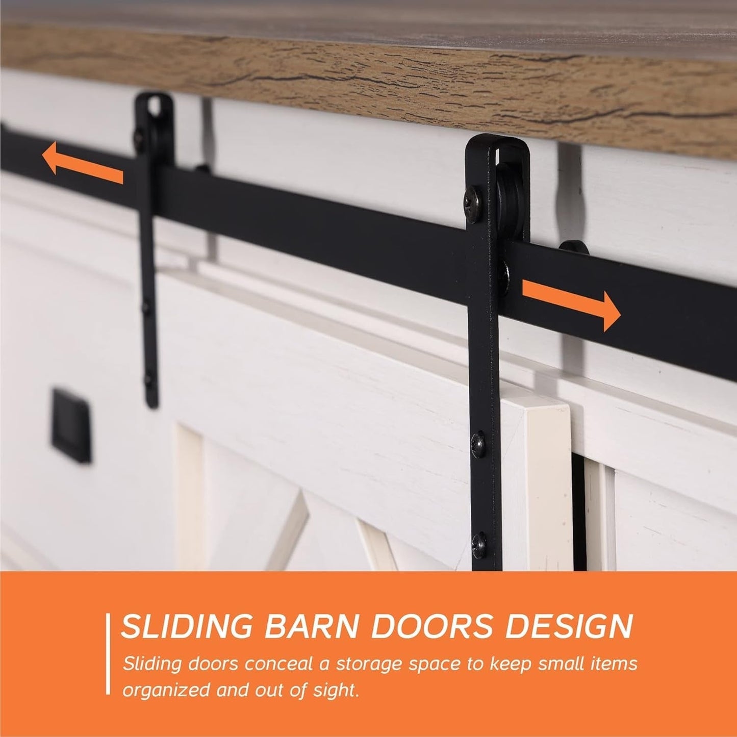 98.4" Wide TV Stand for Tvs up to 110",Faux Bark Finish Wood Entertainment Center with 4 Drawers and Adjustable Shelvs for Living Room,Antique White-3