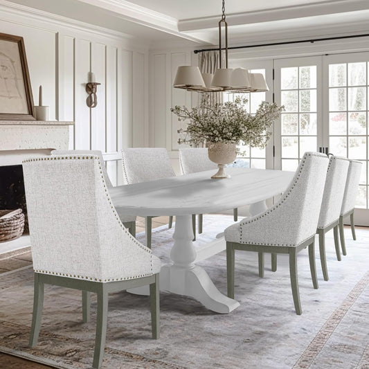 Home Decor | Upholstered Anywhere Dining Chair | Accent Chairs for Living Room & Bedroom | Decorative Home Furniture - Neutral Textured Solid (Single Pack)-1