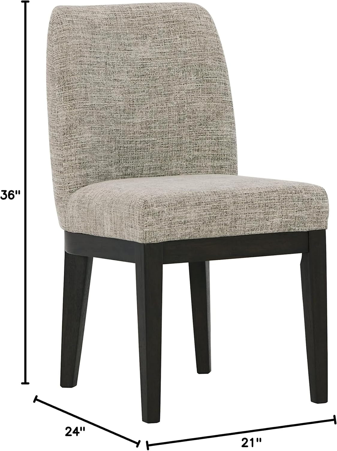 Burkhaus Traditional Upholstered Dining Chair, Set of 2, Dark Brown-2