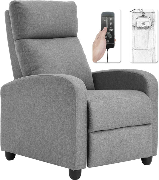 Recliner Chair for Living Room Winback Single Sofa Massage Recliner Sofa Reading Chair Home Theater Seating Modern Reclining Chair Easy Lounge with Fabric Padded Seat Backrest-0
