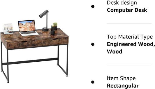 Rustic Brown Small Writing Desk-1