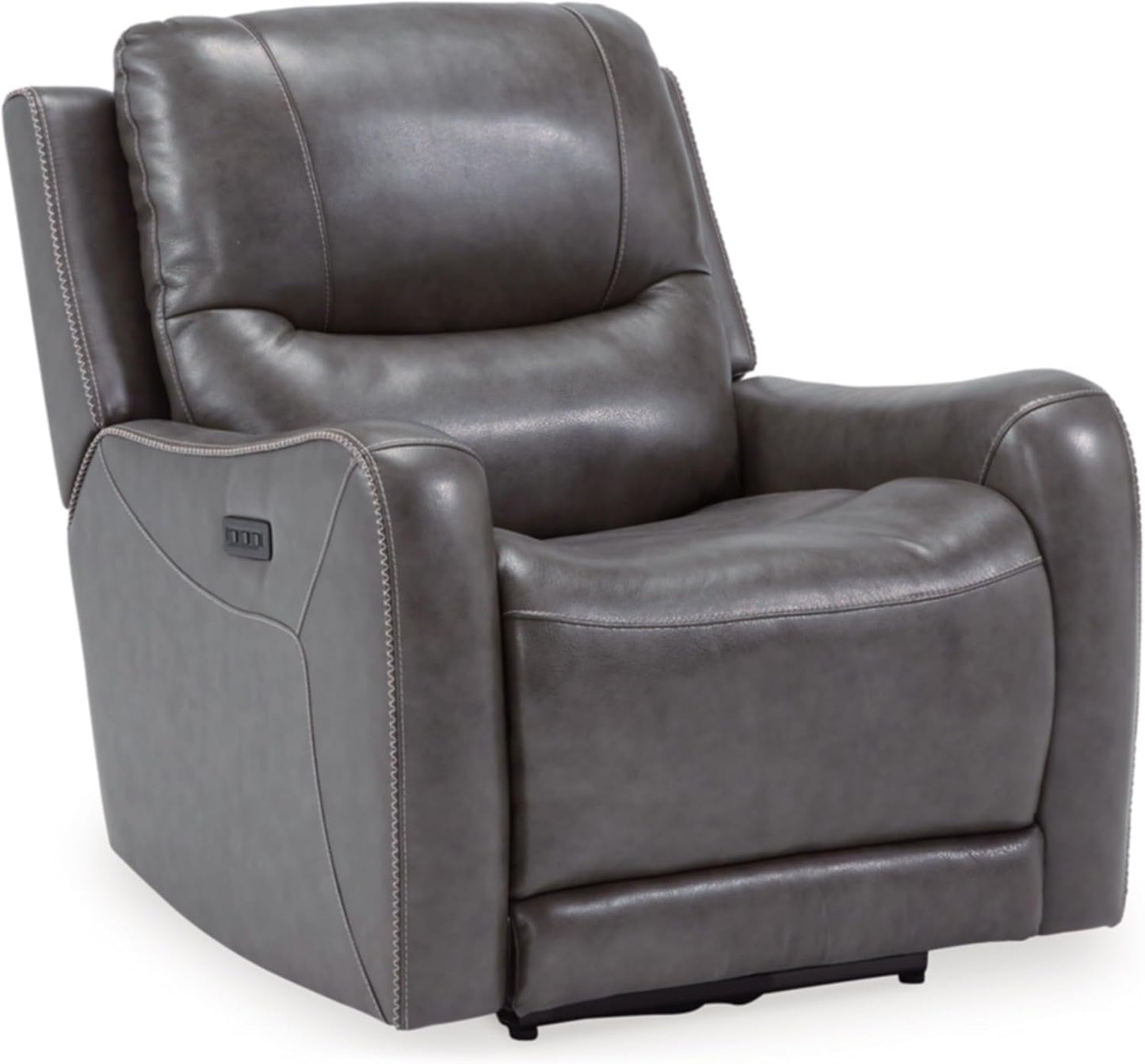 Galahad Contemporary Zero Wall Recliner with Power Headrest, Gray-0
