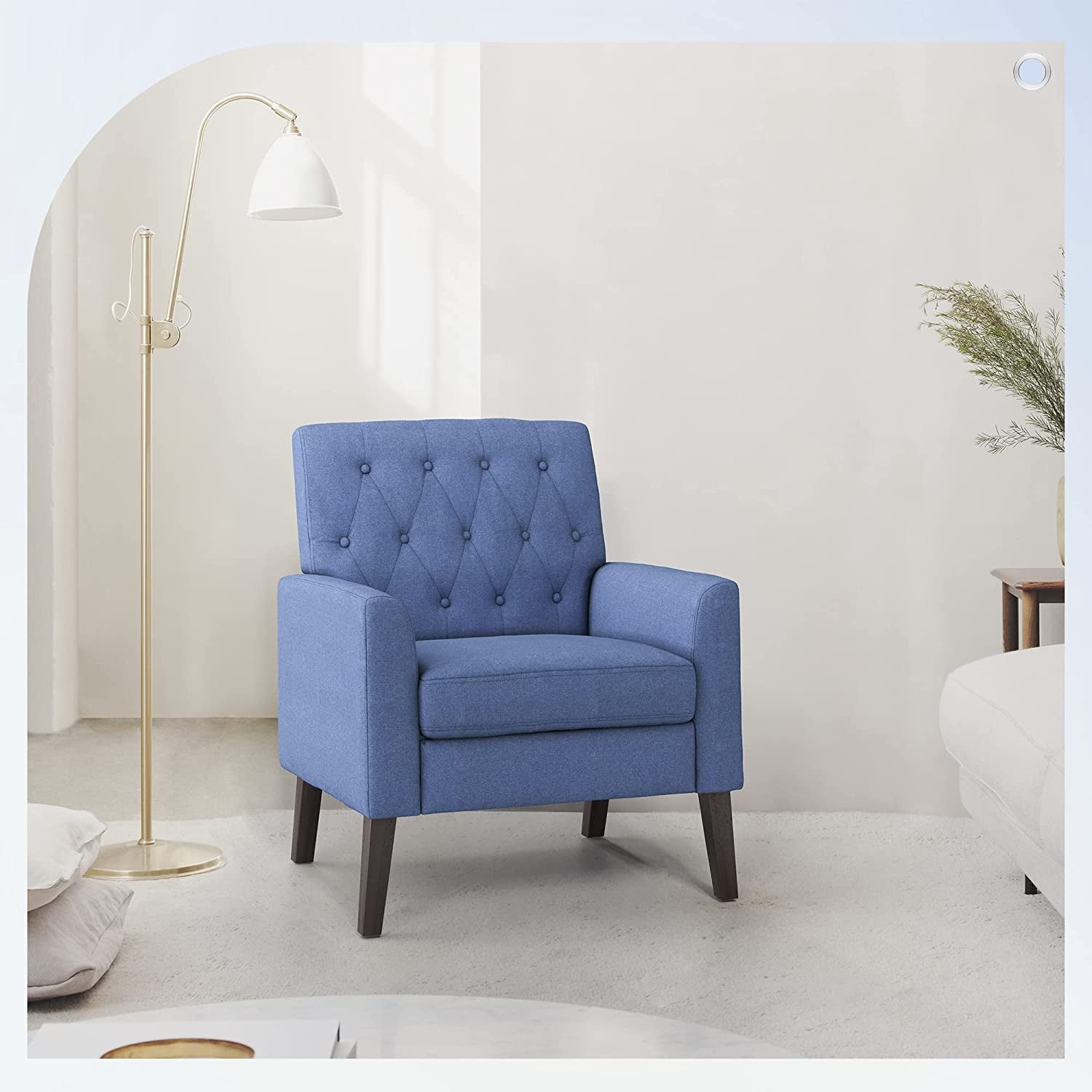 Modern Blue Armchair for Small Spaces-0