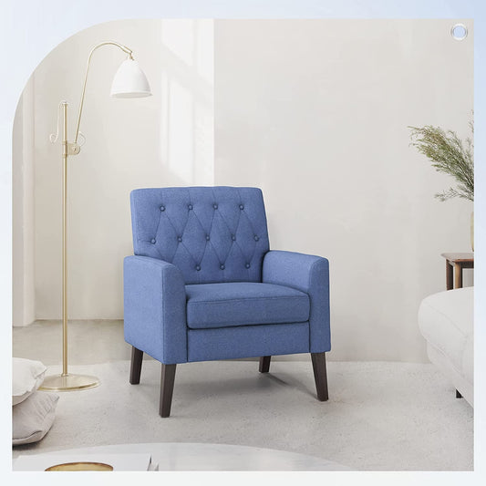 Modern Blue Armchair for Small Spaces-0
