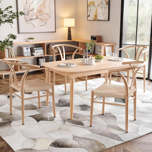 Mid Century Modern Metal Wishbone Dining Room Chairs Set of 2 4 for Your Kitchen Beach House-1