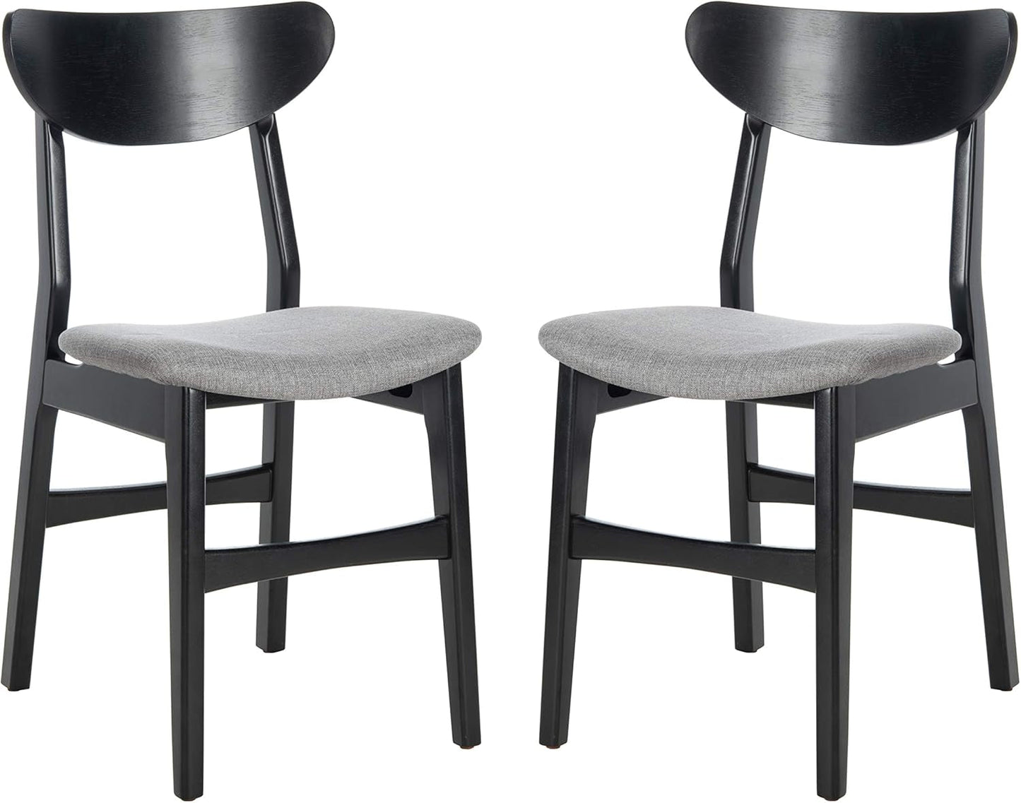 Home Lucca Retro Black and Grey Cushion Dining Chair, Set of 2-3