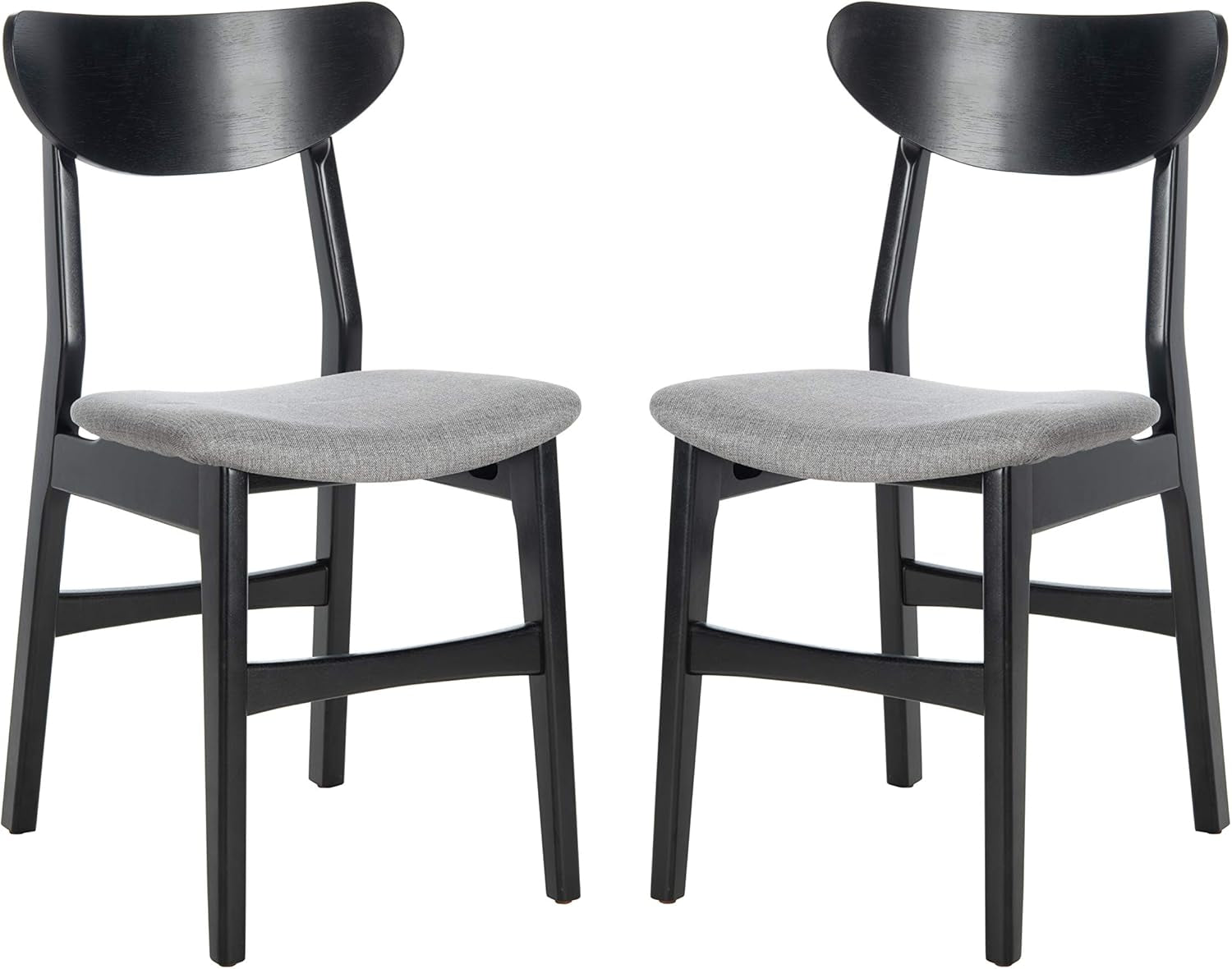 Home Lucca Retro Black and Grey Cushion Dining Chair, Set of 2-3