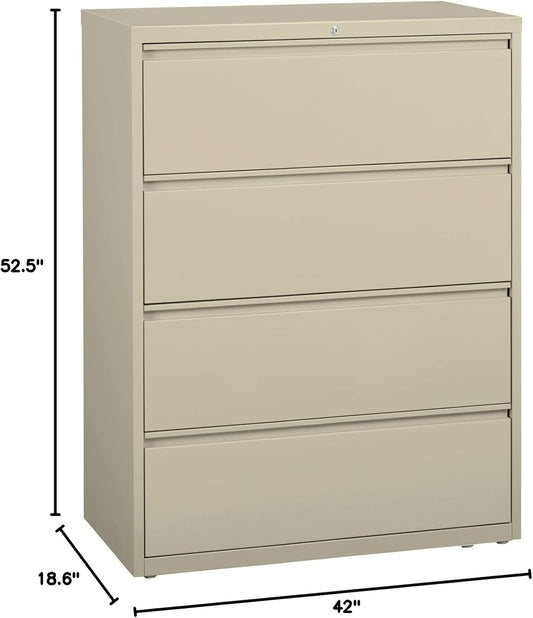 4-Drawer Lateral File, 42 by 18-5/8 by 52-1/2-Inch, Putty-1