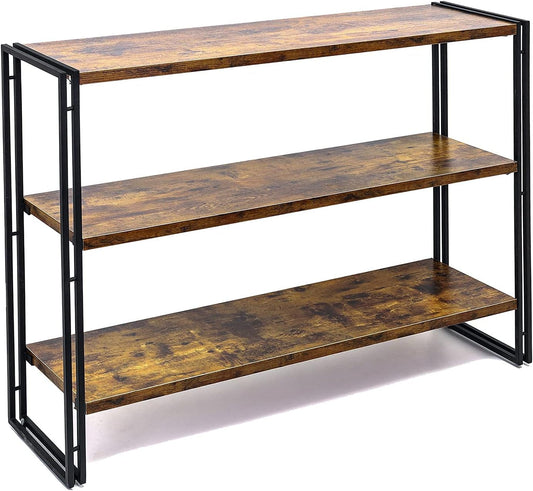 Rustic 3-Tier Bookcase for Home and Office-1