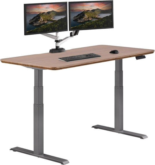 Electric Standing Desk - 60X30 desk, Adjustable Height Stand up Desk - Dual Motor with Memory Presets, Stable T-Style Legs - Home Office Essentials Computer Desk - Walnut-0