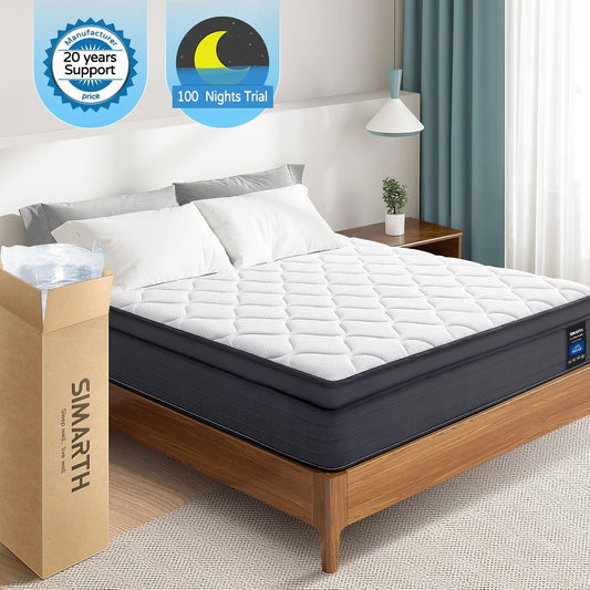 Queen Hybrid Mattress, 12 Inch, Medium-Firm, Motion Isolation-2
