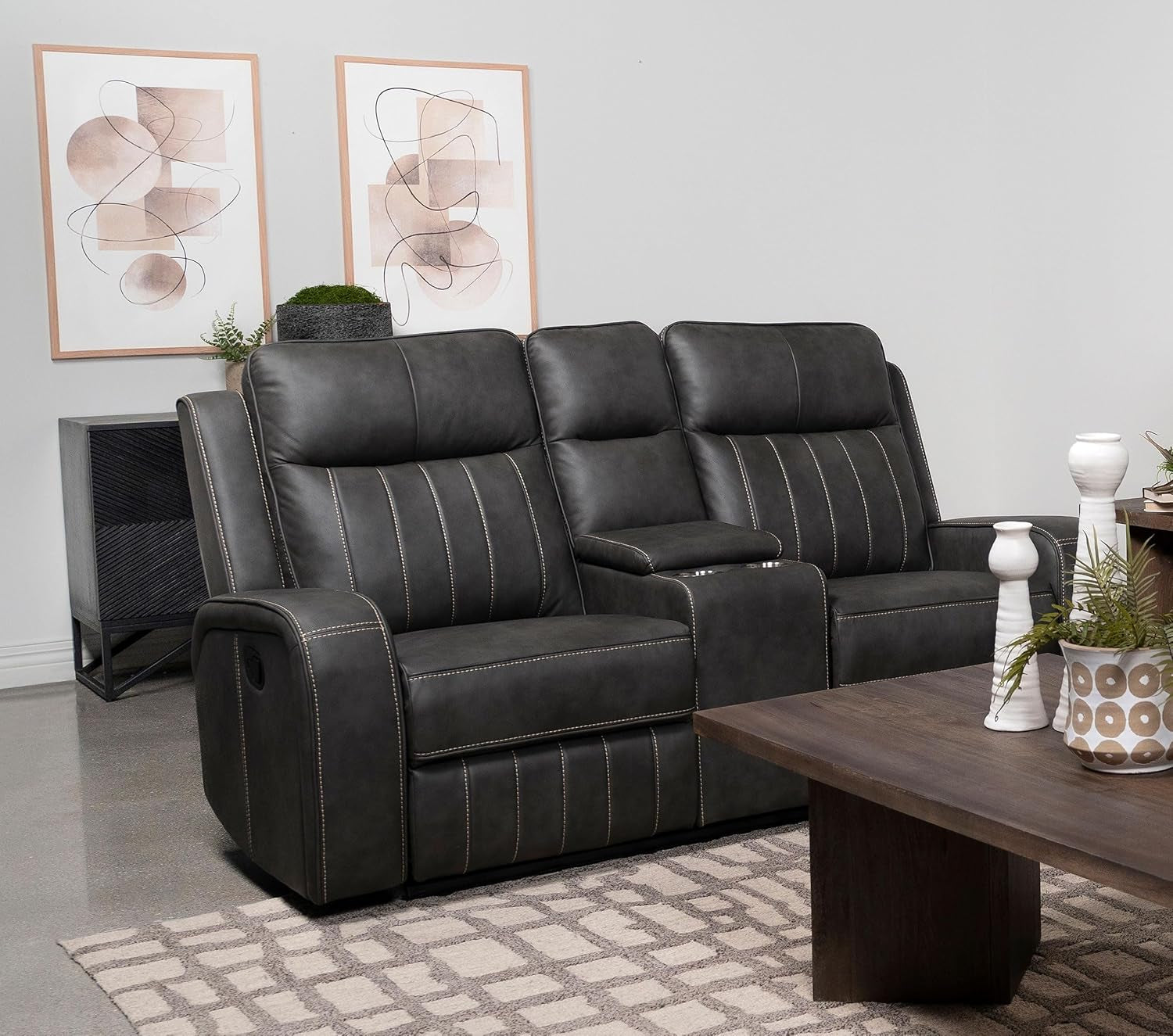 Gray Reclining Loveseat rana-0