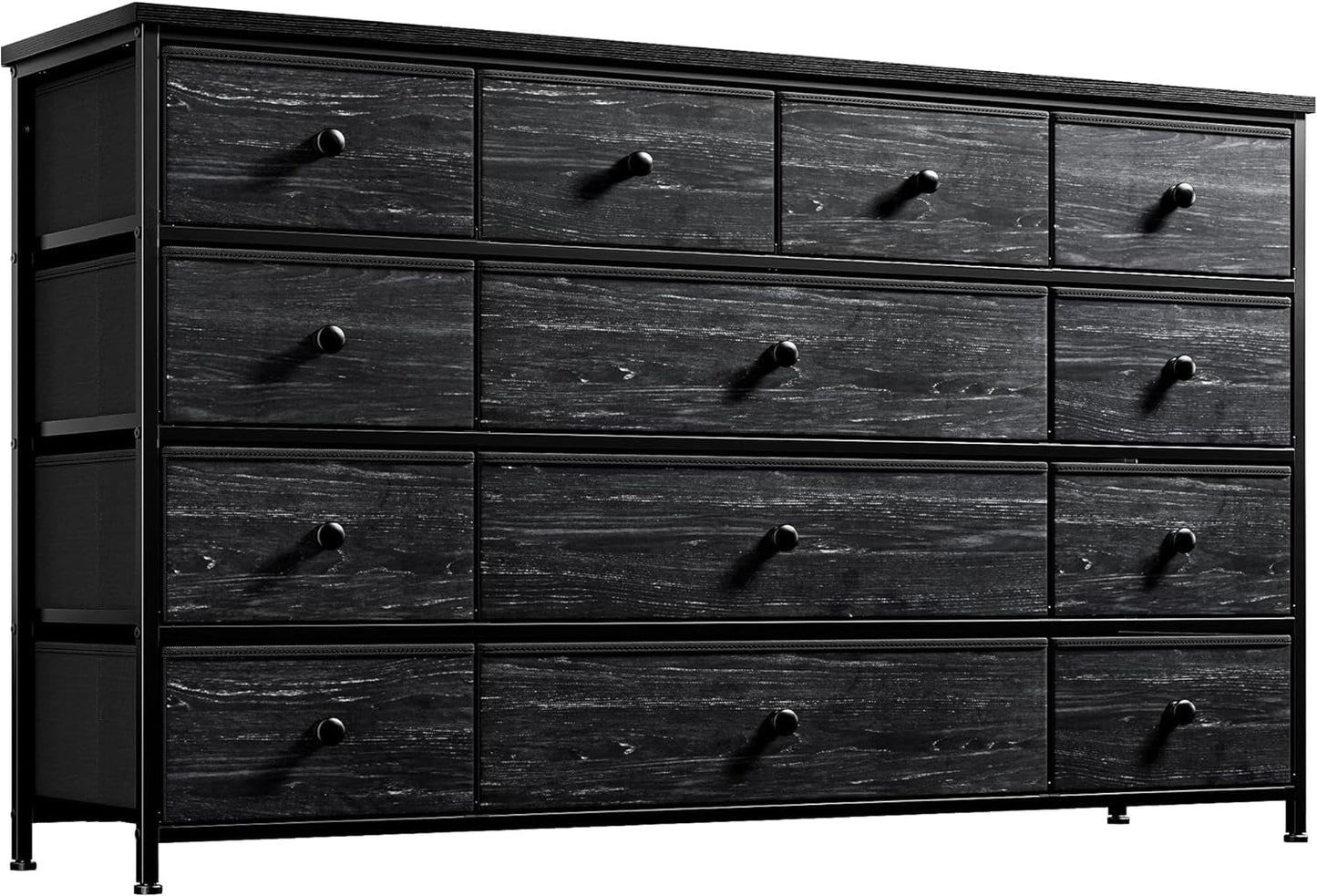 Black Dresser, Dresser for Bedroom with 13 Storage Drawers, Dressers & Chests of Drawers for 55" TV, Black Dresser for Bedroom, Long Dresser for Closet, Entryway-0