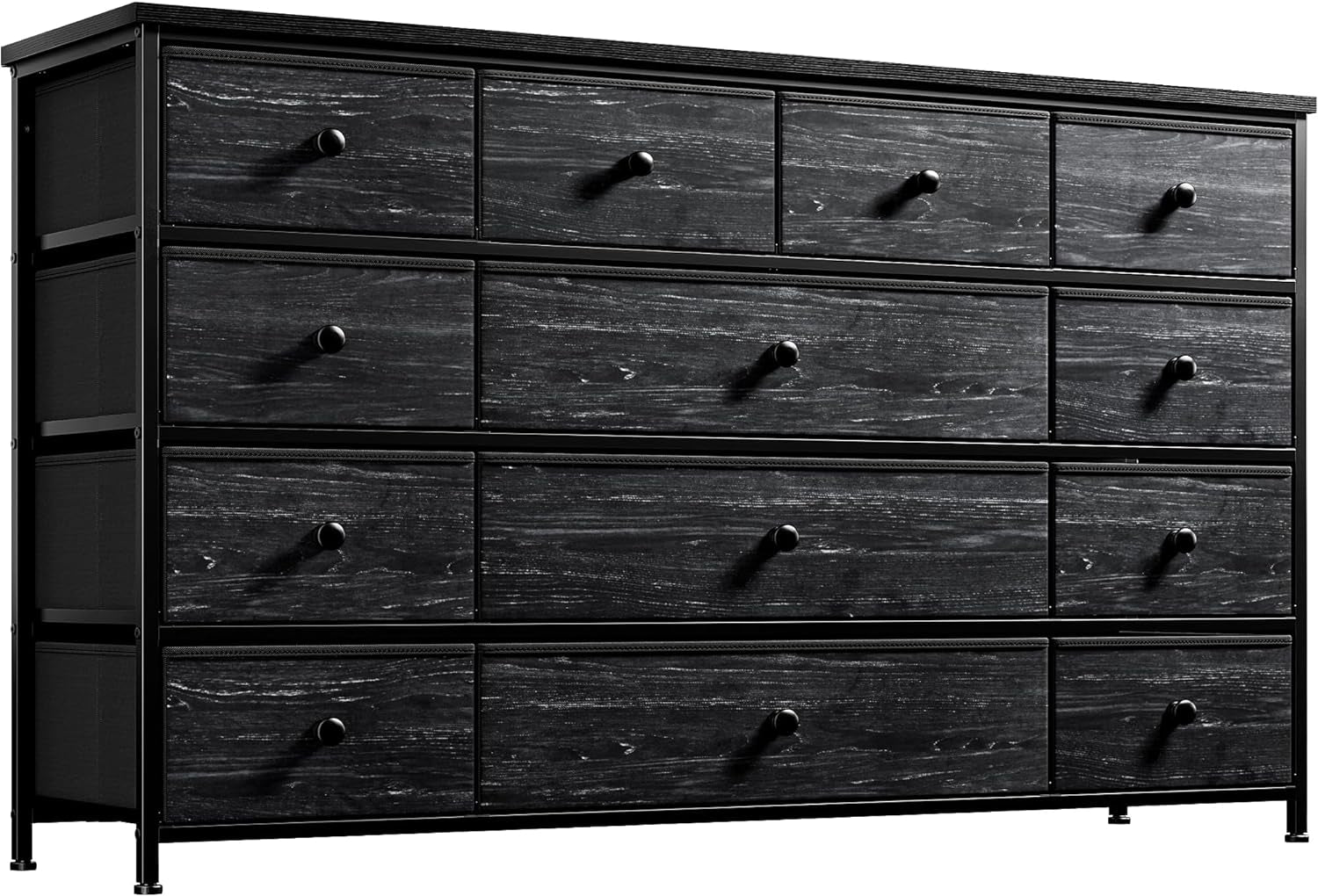 Black Dresser, Dresser for Bedroom with 13 Storage Drawers, Dressers & Chests of Drawers for 55" TV, Black Dresser for Bedroom, Long Dresser for Closet, Entryway-0