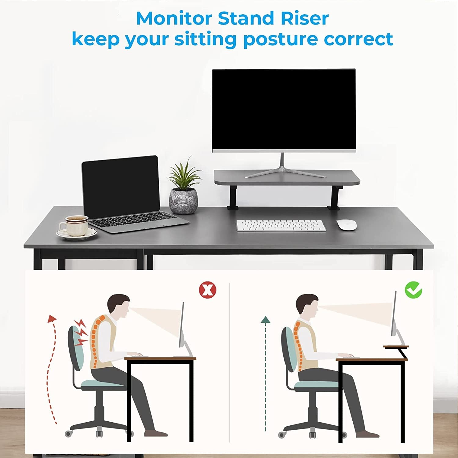 Small Grey Desk with Monitor Stand and Storage-4