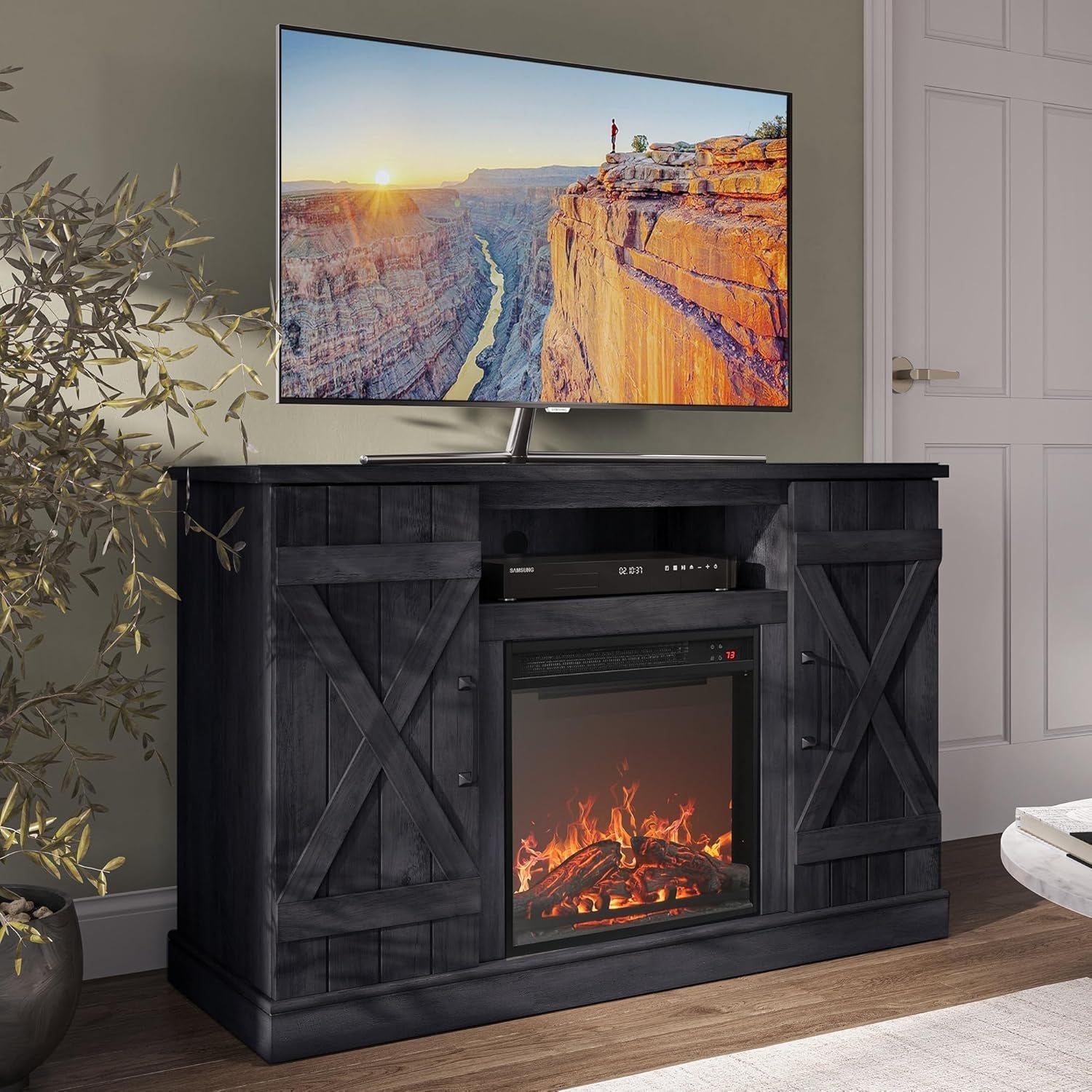 47" Rustic Grey Fireplace TV Stand for 50" TV-0
