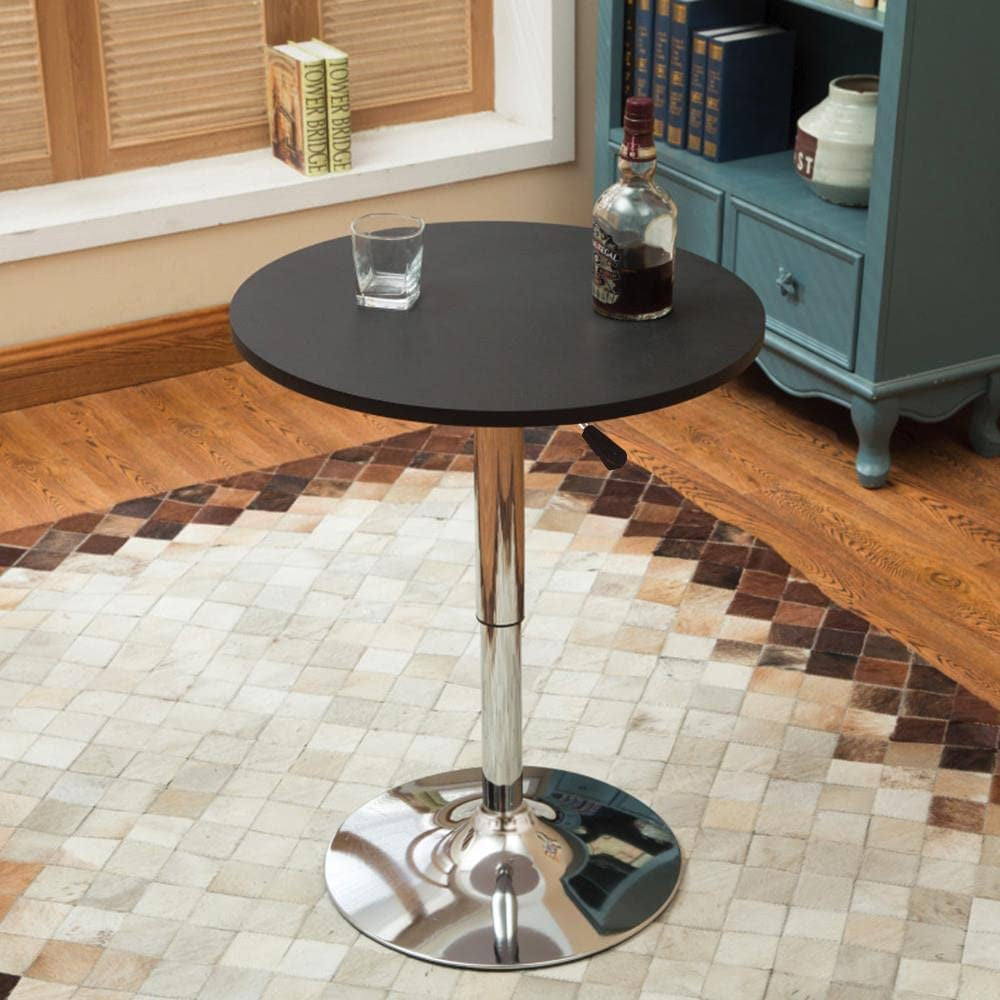 Black Adjustable MDF Top Bar Table-0