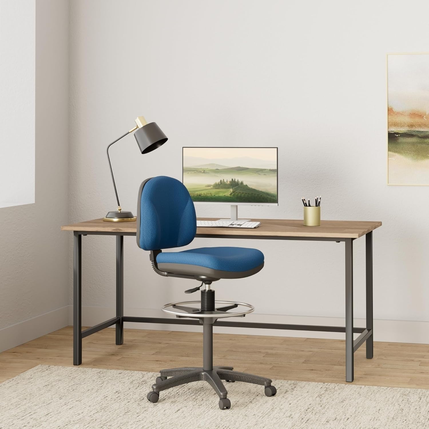 Pneumatic Adjustable Multi-Task Stool, Blue-1