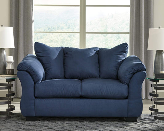 Plush Loveseat - Dark Blue-0