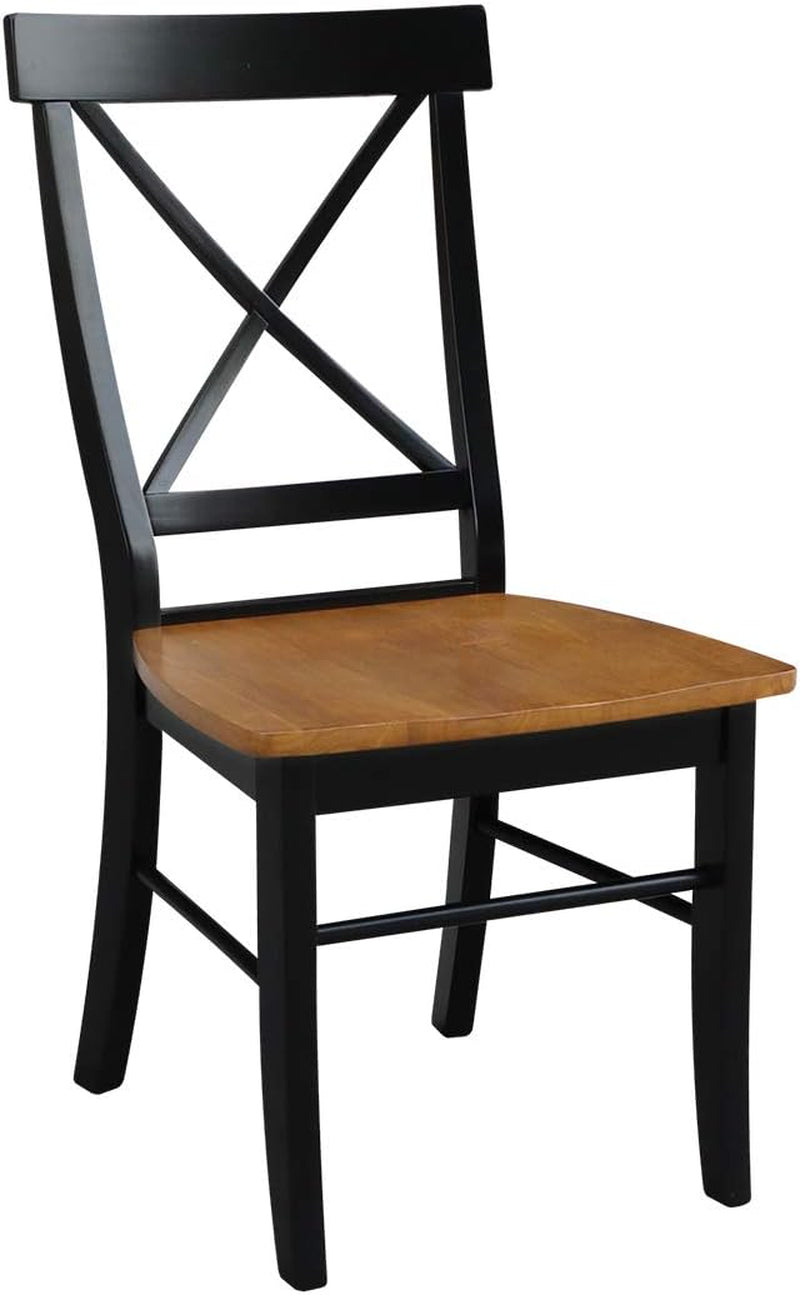 International Concepts X- Back Chair with Solid Wood Seat, Black/Cherry-4